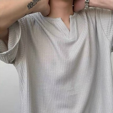 🔥免運 台灣現貨🔥男生T恤 韓系短袖 V領T恤 素色短袖 透氣短T 時尚短袖 百搭上衣 休閒T恤 基礎款打底衫 高品質