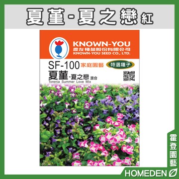 【隔日到貨】夏堇-夏之戀紅 SF-100 花卉特選種子 農友牌 小包裝種子 約50粒/包【HOMEDEN霍登園藝】