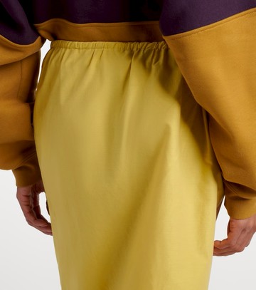 Saint Laurent Lace-trimmed cotton and silk midi skirt