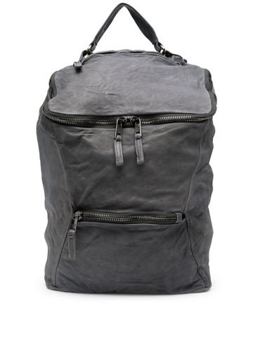 Giorgio Brato - zip-up leather backpack - men - Cotton/Leather - One Size - Grey
