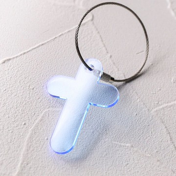 十字架鑰匙圈－冰河藍