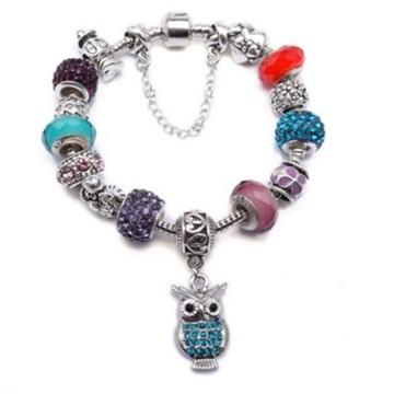 現貨+預購 串珠手鍊手環-水晶飾品可愛繽紛貓頭鷹七夕情人節生日禮物女配件73bf129【獨家進口】【米蘭精品】