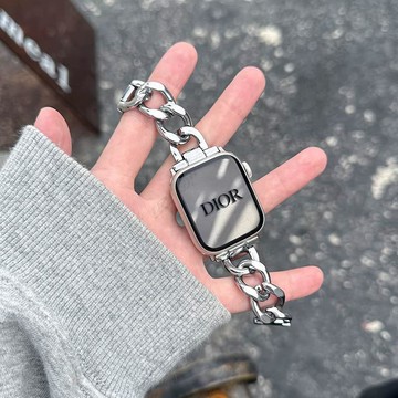 不鏽鋼錶帶 apple watch s11牛仔鏈金屬錶帶 SE3 Ultra 3 小香風 蘋果錶帶 金屬錶帶 4246