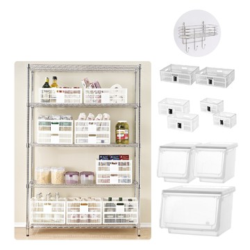 廚房升級套組-特力屋耐重五層架收納組