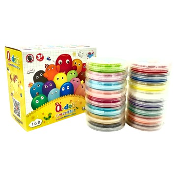 Q-doh 超柔軟有機矽膠黏土 16色 安全無毒 不乾硬 可水洗  240g  1組