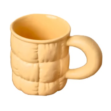 沐慕家居 枕頭馬克杯 陶瓷  奶油色  1個