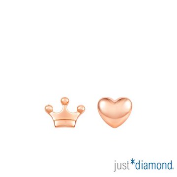 【Just Diamond】愛之冠 18K玫瑰金耳環(網路限定)