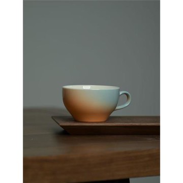 窯寶宣 咖啡拉花競技賽專用 手工釉下彩咖啡杯 奶咖杯拉花杯240ml