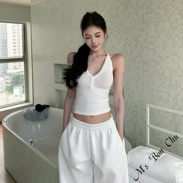V領吊帶固定杯背心【9110】春夏新款韓系INS休閒百搭氣質純欲甜美辣妹性感甜辣打底吊帶背心 BonChu
