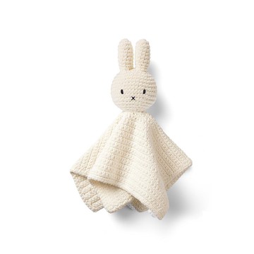 荷蘭 Just Dutch | Miffy 米飛兔 手工編織 嬰幼兒安撫巾 白色