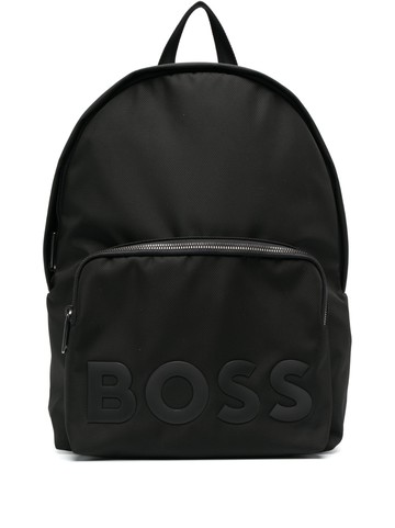 BOSS - embossed logo-detail backpack - men - Nylon - One Size - Black