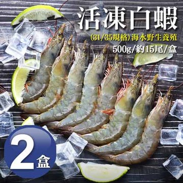 【築地一番鮮】31/35｜海水養殖白蝦500g｜2盒｜約15尾