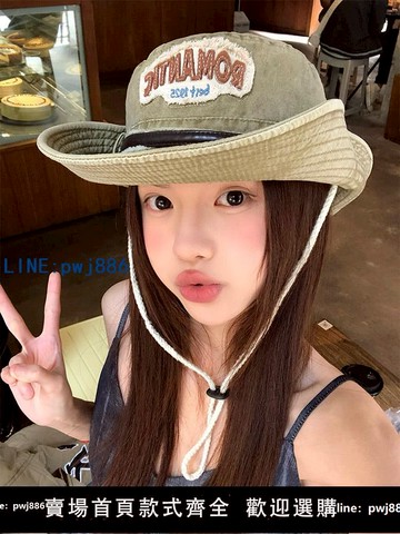 【店家補貼】西部牛仔帽女春夏季新款漁夫帽戶外大帽檐帽子遮陽防曬帽登山帽男