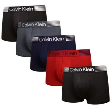 Calvin Klein Microfiber Recycled 男內褲 纖維絲質短版 平口褲/四角褲/CK內褲-黑、紅、藍、灰 五入組