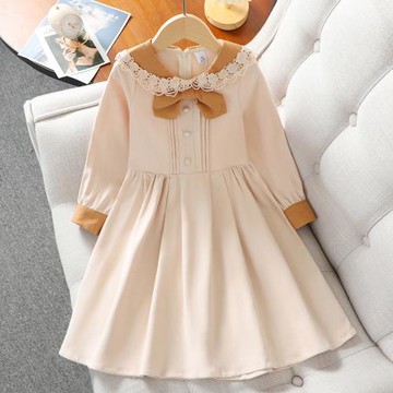 女童連衣裙秋裝2025新款網紅洋氣學院風公主裙春秋兒童裝長袖裙子