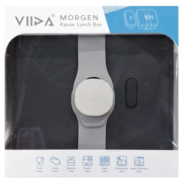 VIIDA Kassie 便當盒 防漏 蒸鍋/冰櫃/烤箱/洗碗機/蒸汽消毒器安全  黑色  1個