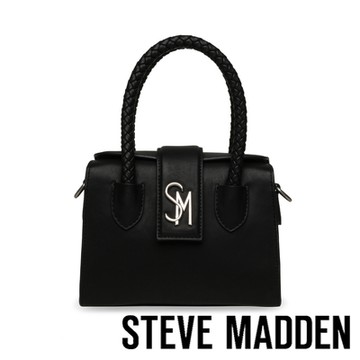 STEVE MADDEN-BOHAN 磁吸編織手提斜背包-黑色