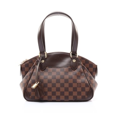 LOUIS VUITTON LV 路易威登 棕色 棋盤格帆布 Damier Ebene Verona PM 手提包 【二手名牌BRAND OFF】