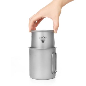 純鈦水杯茶杯超輕鈦露營野營折疊便攜馬克杯鈦杯水杯子鈦杯蓋