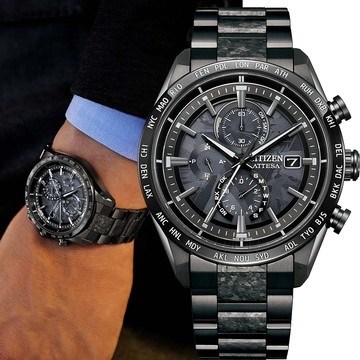 CITIZEN 星辰 HAKUTO-R 黯黑宇宙 鈦金屬電波錶 男錶 手錶-42mm AT8287-62E