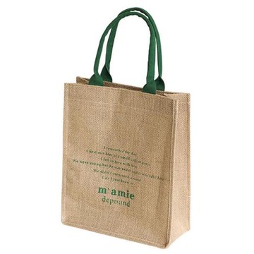 E.City_復古棉麻英文小詩購物提袋