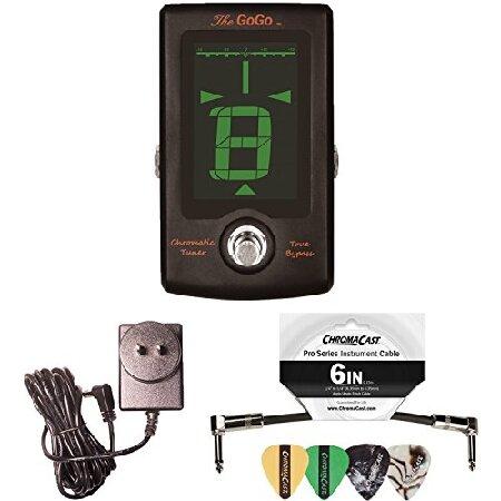 GoGo Tuners Chromatic Pedal Tuner with ChromaCast Accessories, Black