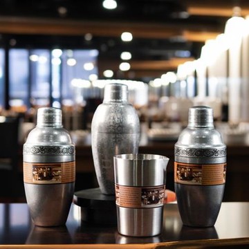 做舊復古雪克壺美式蝕刻波士頓搖壺三段式調酒器搖酒壺調酒攪拌杯