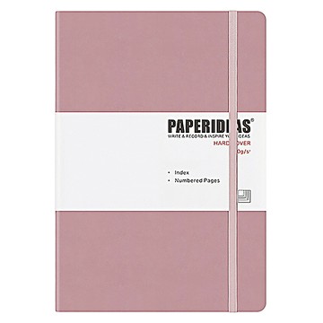 PAPERIDEAS 硬皮筆記本，188頁子彈筆記，B5尺寸，簡約封面  點陣冰莓粉  1本