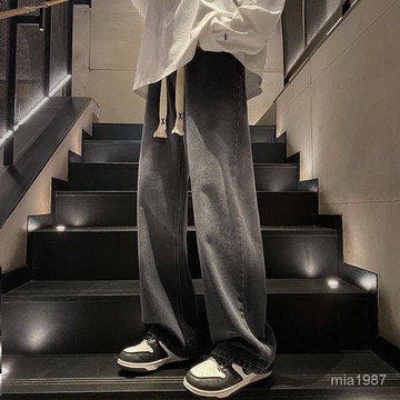 【牛仔褲】 百搭復古牛仔褲 寬鬆牛仔褲 直筒牛仔褲 高彈力褲子 學生牛仔褲 長褲男 男生長褲牛仔褲 RZDW