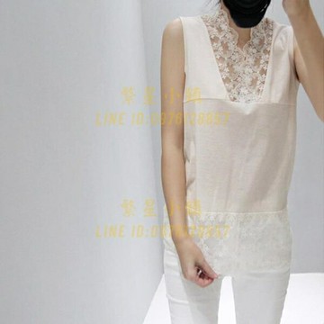 大碼蕾絲背心女無袖吊帶打底衫性感v領疊穿內搭馬甲上衣【繁星小鎮】