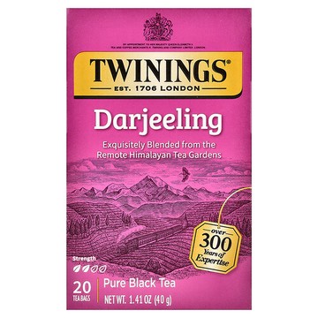 Twinings, 全紅茶，大吉嶺茶，20 個獨立茶包，1.41 盎司（40 克）
