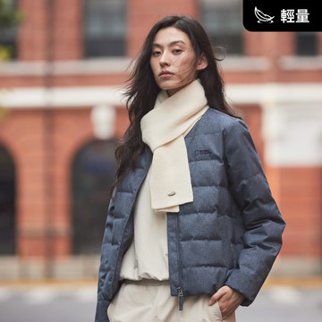 【鵝絨】女裝 HERON 丹寧 輕量 羽絨外套 - 靛藍色
