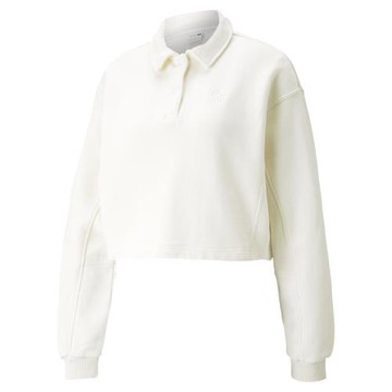 PUMA Infuse 女裝 長袖 Polo衫 休閒 短版 歐規 蔡依林 代言款 米白【運動世界】53342465