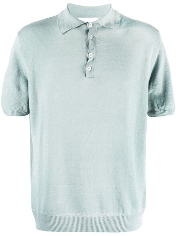 Costumein - short-sleeve knitted polo shirt - men - Milk fiber/Cotton - M - Green
