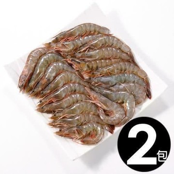 【華得水產】瓜地馬拉特大白蝦2盒(800g土10% 約10-15尾/包/包冰15%)