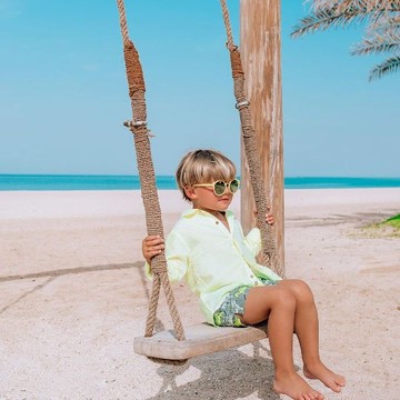 英國｜Sunuva 螢光斑馬男童海灘泳褲 學齡前 - 1~2歲