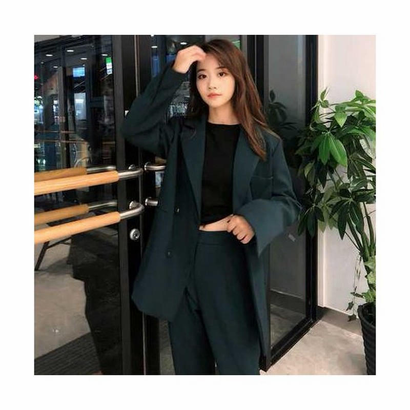 ツーピース スーツ セットアップ パンツスーツ ロングジャケット 長袖 ｖネック 無地 ス カジュドレ 通販 Lineポイント最大0 5 Get Lineショッピング