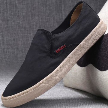 一腳蹬鞋子男夏季透氣百搭潮流韓版帆布鞋男士布鞋休閑懶人鞋板鞋
