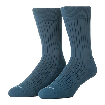 FOOTER 除臭襪 T52 10雙 微分子氣墊紳士雅痞長薄襪 輕氣墊  藍色  L(24-27cm)