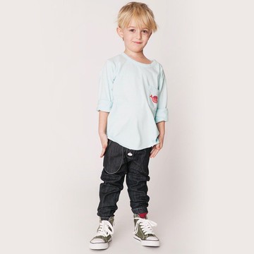 北歐童裝瑞典有機棉軟牛仔褲2歲至10歲深藍