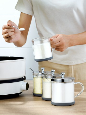 廚房用品調料盒套裝家用組合裝調料罐子玻璃調味罐味精佐料瓶鹽罐