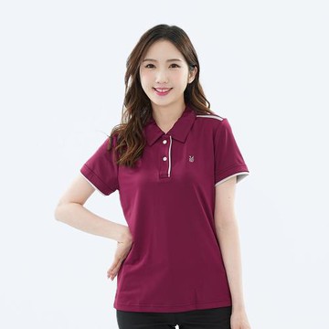 【遊遍天下】MIT台灣製女款吸濕排汗抗UV短袖機能POLO衫GS1004 / 紫紅