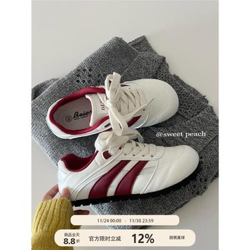 甜桃星球 丑萌泡芙板鞋女款2025新款春秋小眾鞋子運動休閑小白鞋