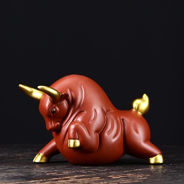 創意精品生肖金牛紫砂茶寵擺件功夫茶具配件茶藝茶玩茶道茶臺可養