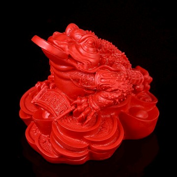 年八方運財金蟾擺件保真朱砂汽車擺件家居酒柜店鋪招財三腳足