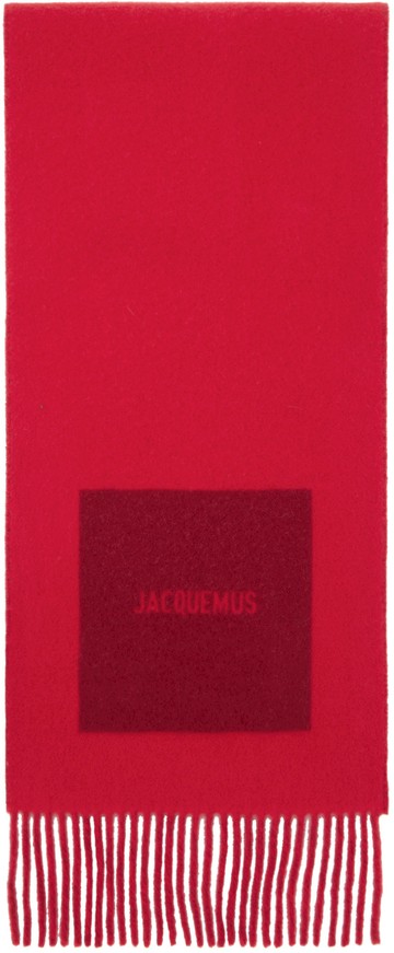 JACQUEMUS 红色 La Casa 系列 L'écharpe Rond Carré 围巾