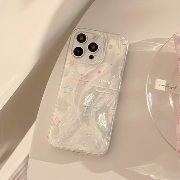 五彩小星星適用蘋果16pro max手機殼iphone14 12羽紗ins風15保護套13 pro高級防摔手機殼