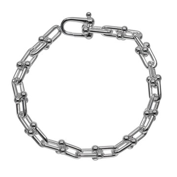 【日本直送】蒂芙尼 Hardware 鍊節小款 手鍊 內圍約 15.5cm 銀 925 約 16.6g TIFFANY&Co.【二手】A 級