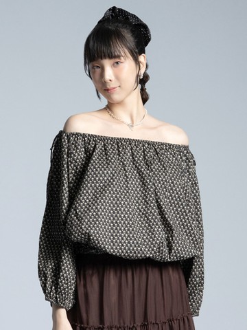 2WAY微露肩印花罩衫(0S000008600) - earth music&ecology