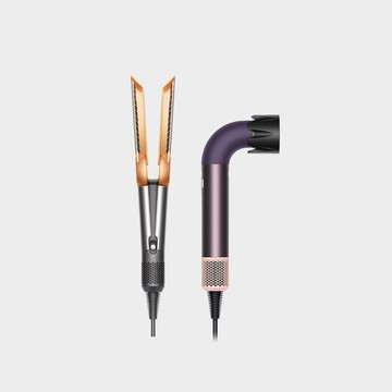 【1+1超值組】Dyson HD17精準造型  輕量吹風機 雲霧紫+HT01 二合一吹風直髮器 銀銅色